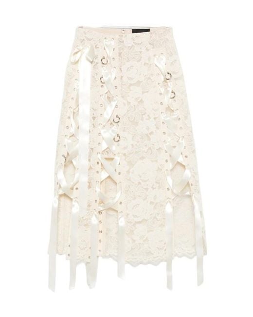 Simone Rocha Natural Ribbon-Loop Skirt