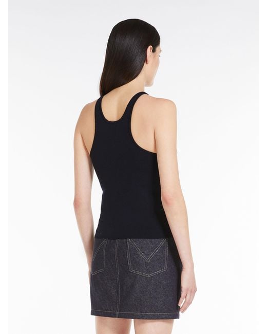 Max Mara Black Crewneck Sleeveless Top