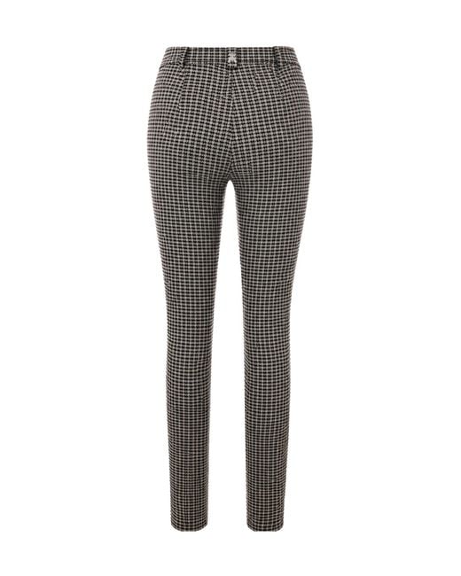 Patrizia Pepe Gray Houndstooth-Pattern Slim-Fit Trousers