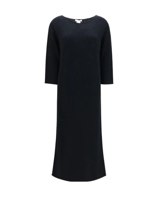 The Row Black Boat Neck Dress