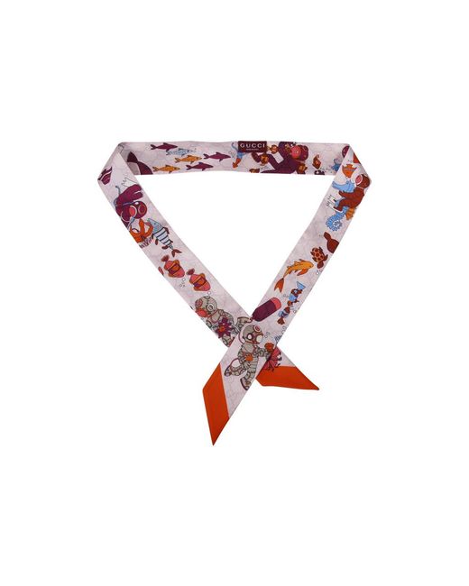 Gucci Red Printed Ribbon