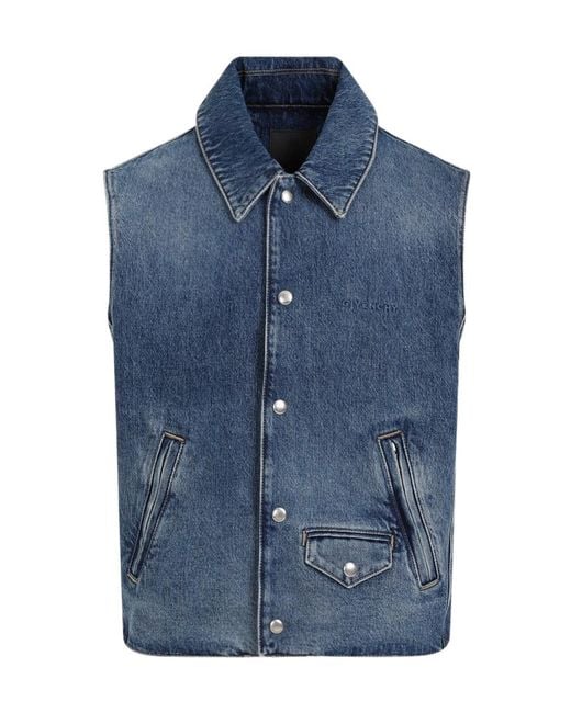 Givenchy Blue Denim Vest for men