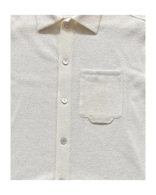 Wooyoungmi White Textured-Knit Chest-Pocket Shirt for men