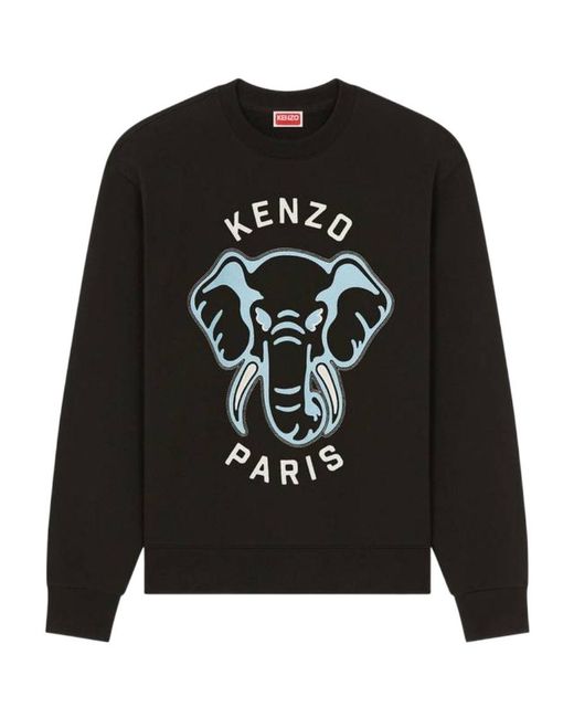KENZO Black Logo Printed Crewneck Sweatshirt for men
