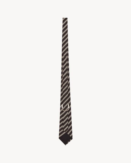 Saint Laurent White Striped Tie for men