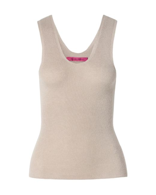 The Elder Statesman Natural Delicash Ribbed Cashmere Blend Vest