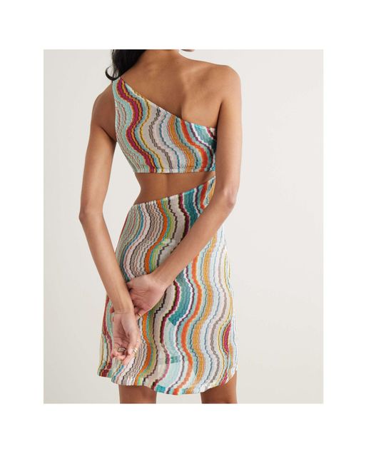 Missoni White Wave Lamé Midi Dress