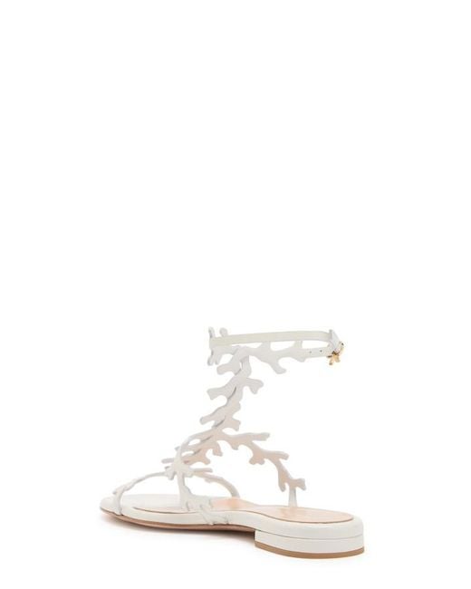 Gianvito Rossi White Ocean Coral-Design Glossed Nappa Sandals
