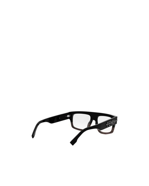 Fendi White Geometric Flat Mirror for men
