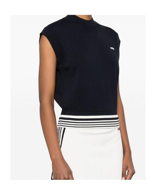 Autry Black Logo Embroidered Knitted Top