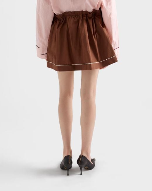 Prada Brown Elasticated Waistband Mini Skirt