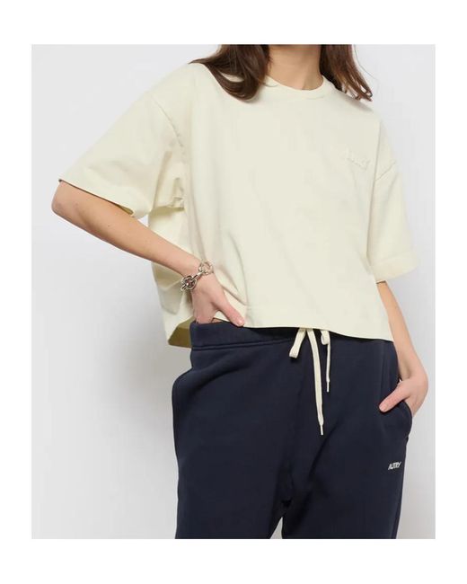 Autry White Crewneck Cropped T-Shirt