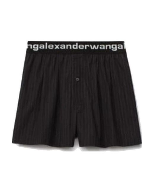Alexander Wang Black Logo Waistband Shorts