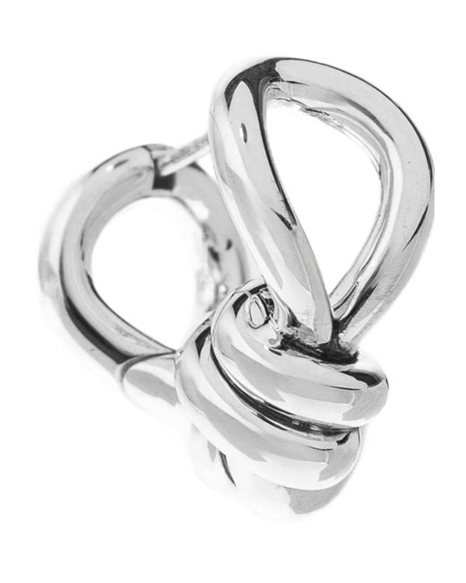 Bottega Veneta White Knot Earrings