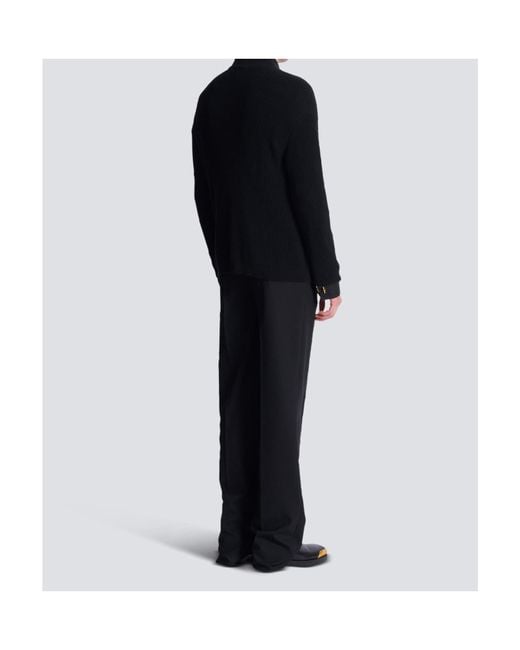 Balmain Blue Tube Knit Cardigan for men