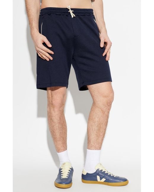 Eleventy Blue Drawstring Zip-Pocket Shorts for men