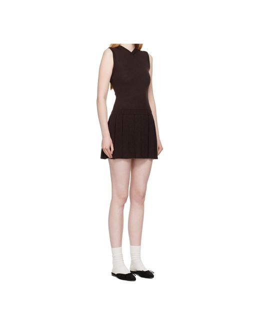 Sandy Liang Brown Millie Mini Dress
