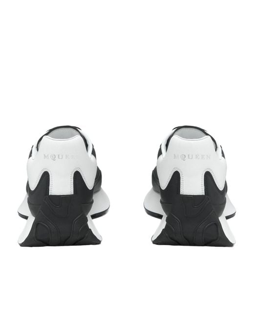 McQueen Black Logo-Embossed Chunky Sneakers for men