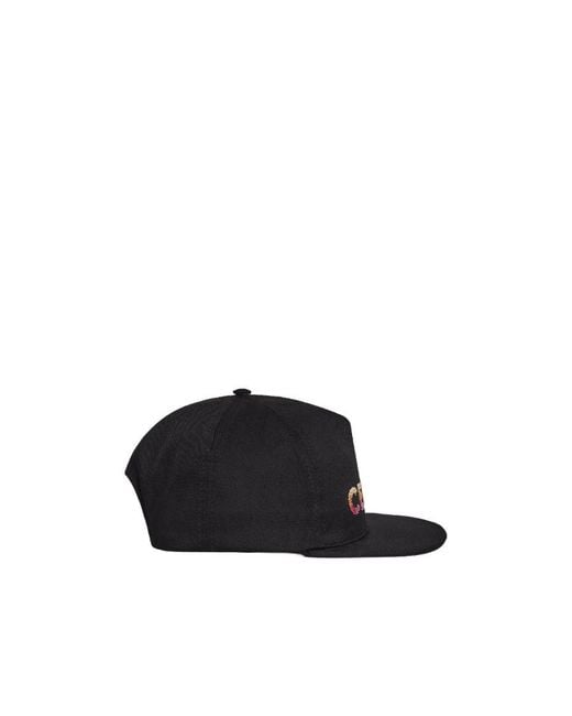 Céline Black Embroidered Cap for men