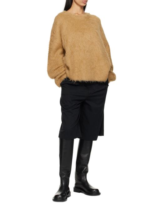 Totême Natural Brushed Alpaca-Blend Ribbed Knit Sweater