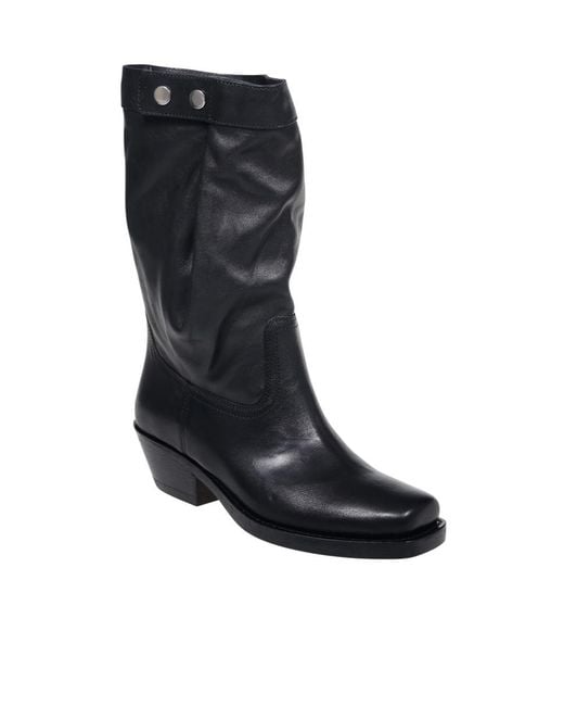 Isabel Marant Black Ademe Square Toe Biker Boots
