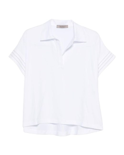 D.exterior White Cuffed Top