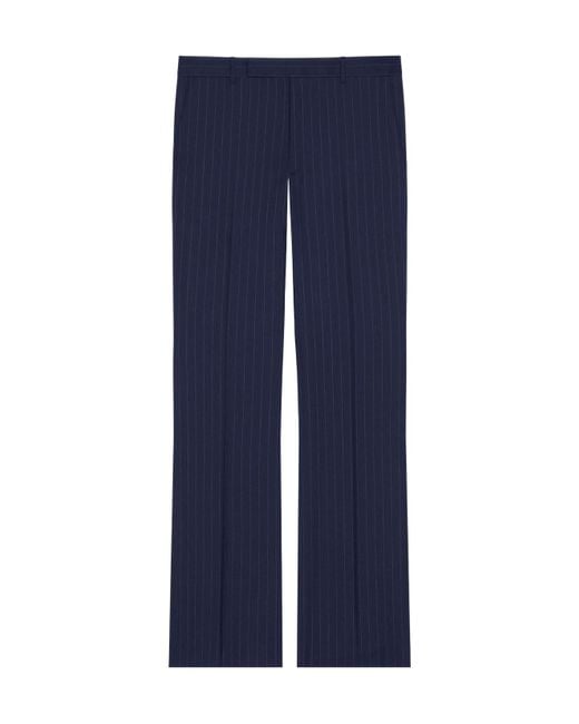 Givenchy Blue Slim Fit Striped Tailored Pants for men