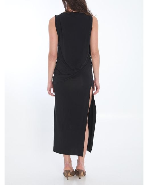 Jacquemus Black Twist Detailed Long Dress