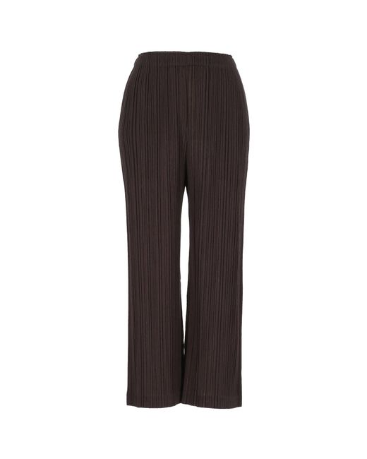 Pleats Please Issey Miyake Brown Pleats Please Issey Miyake Elasticated Waistband Trousers