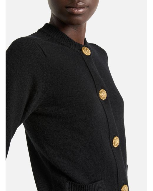 Balmain Black Eco-Cashmere Cardigan