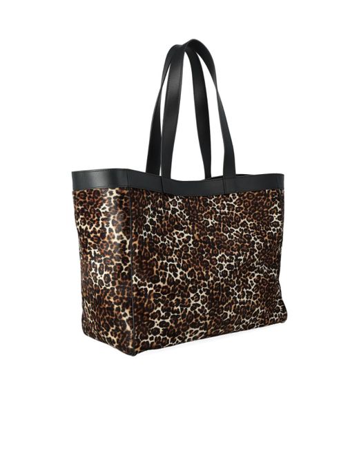Anine Bing Black Medium Rio Leopard-Pattern Tote Bag