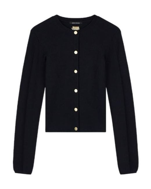 ARMANI EXCHANGE Blue Regular Fit Cardigan Knitted Recycled Viscose And Nylon