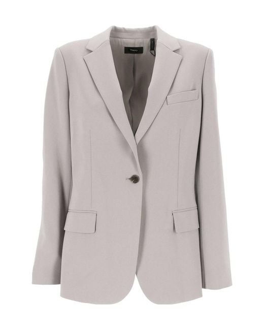 Theory Gray Admiral Crepe Staple Blazer