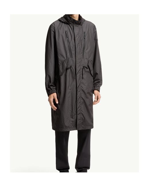 Moncler Gray Aliso Hooded Rain Coat for men