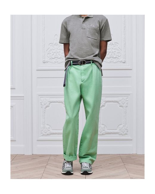Dior Green Pleated Chinos for men