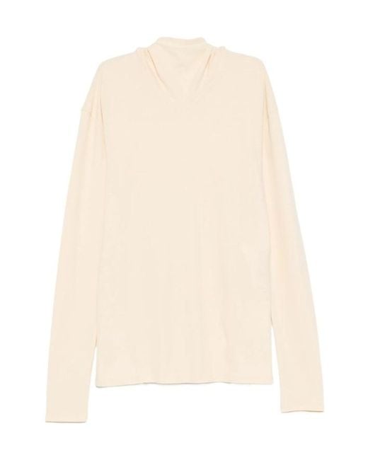 Lemaire Natural Jersey Crepe Long-Sleeve Scarf Top