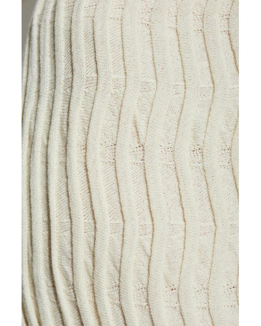 Bottega Veneta Natural Ribbed Skirt