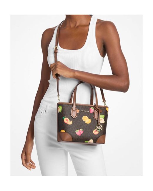 Michael Kors Black Eva Extra-Small Printed Signature Logo Convertible Tote Bag