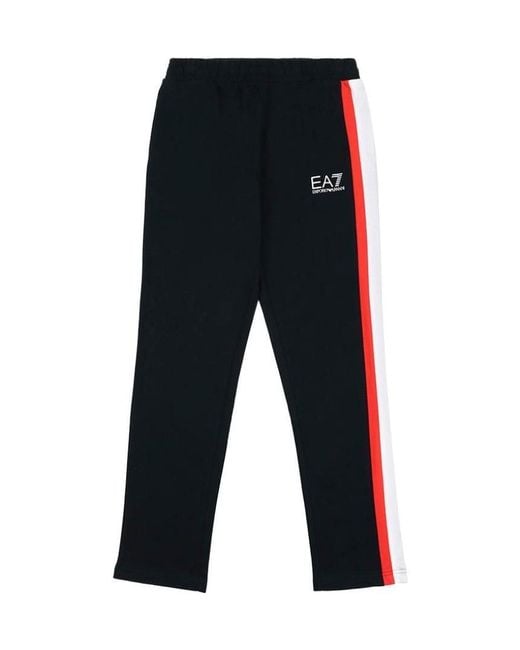 EA7 Black Logo Side Striped Sweatpants for men