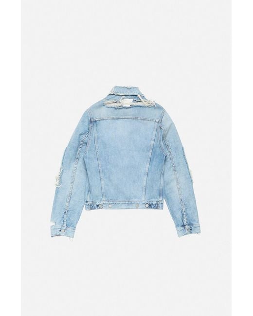 Acne Blue Distressed Denim Jacket