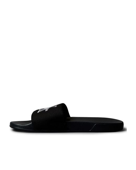 Calvin Klein Black Solid Color Pool Sliders for men