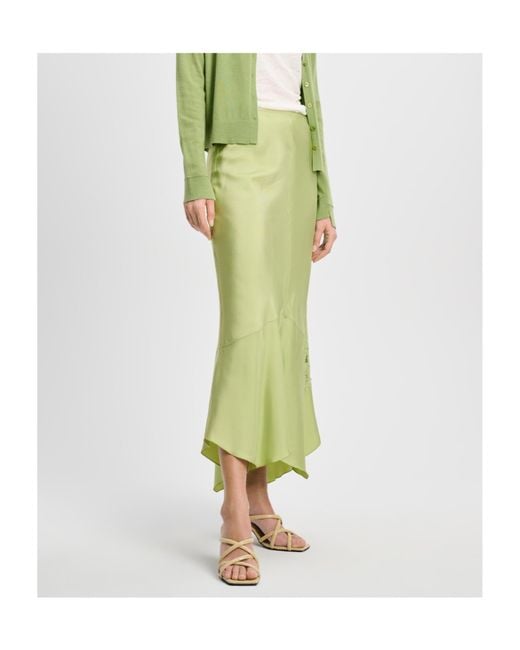 Dorothee Schumacher Green Sensual Coolness Silk Maxi Skirt