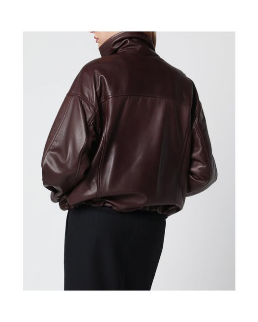 Nour Hammour Brown Bomber Jacket