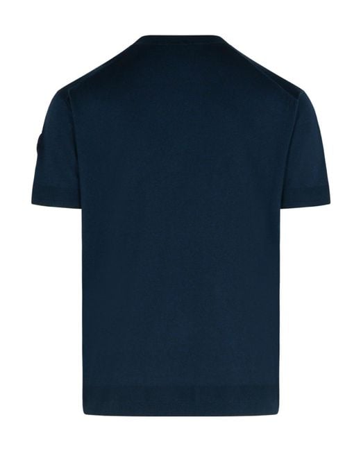 Moncler Blue Short-Sleeved T-Shirt for men