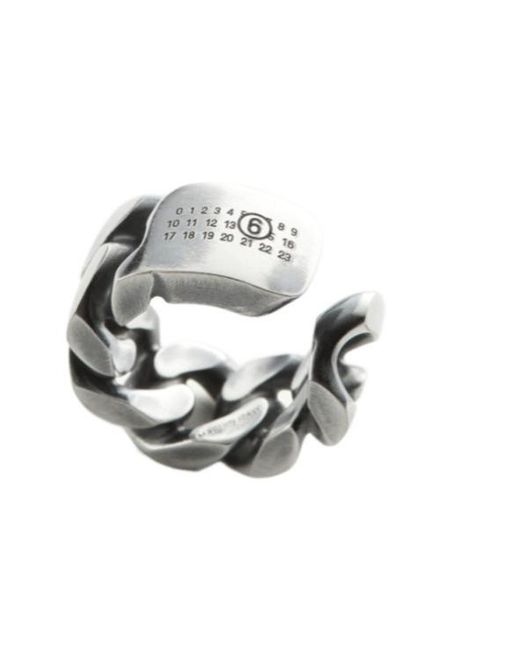 MM6 by Maison Martin Margiela Gray Chain-Link Ear Cuff for men