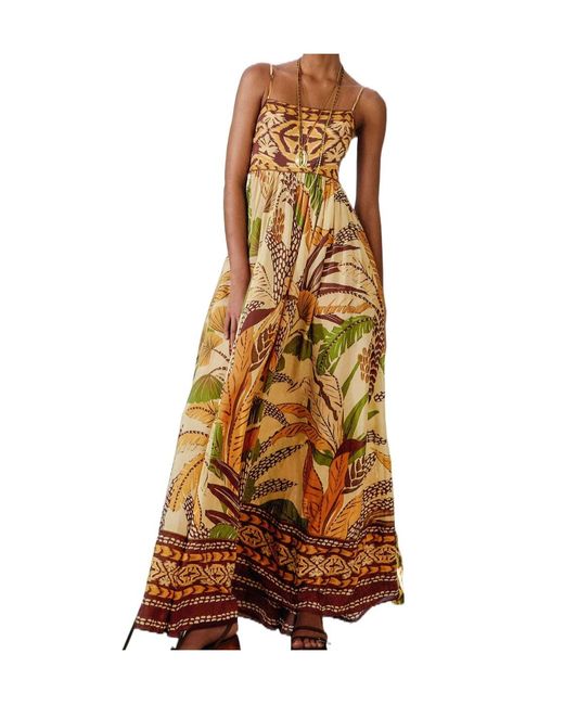 Farm Rio Brown Sketch Maxi Dress