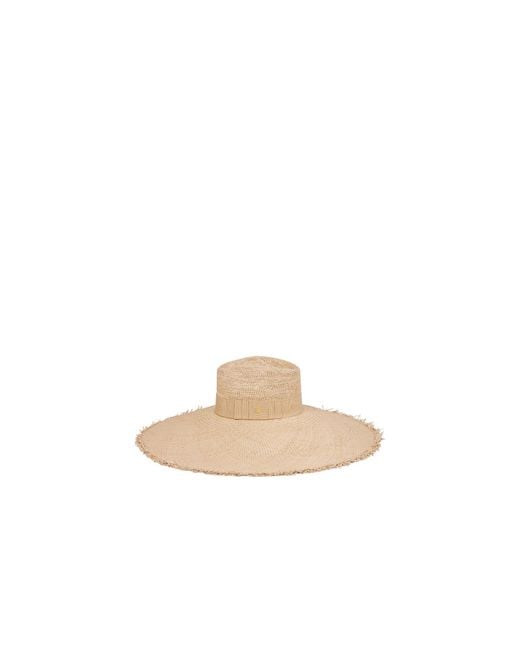 Céline White Wide-Brimmed Triomphe Hat