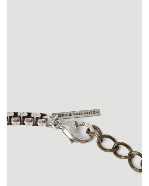 Dries Van Noten Metallic Chain Necklace for men