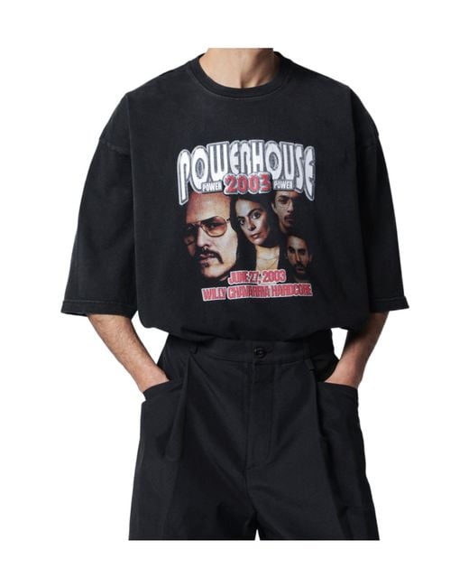 Willy Chavarria Black Crew Neck T-Shirt for men