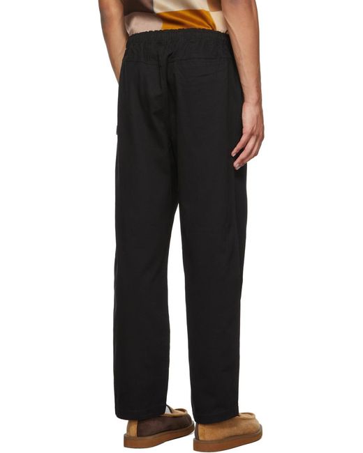 Stussy Black High-Waisted Casual Pants for men